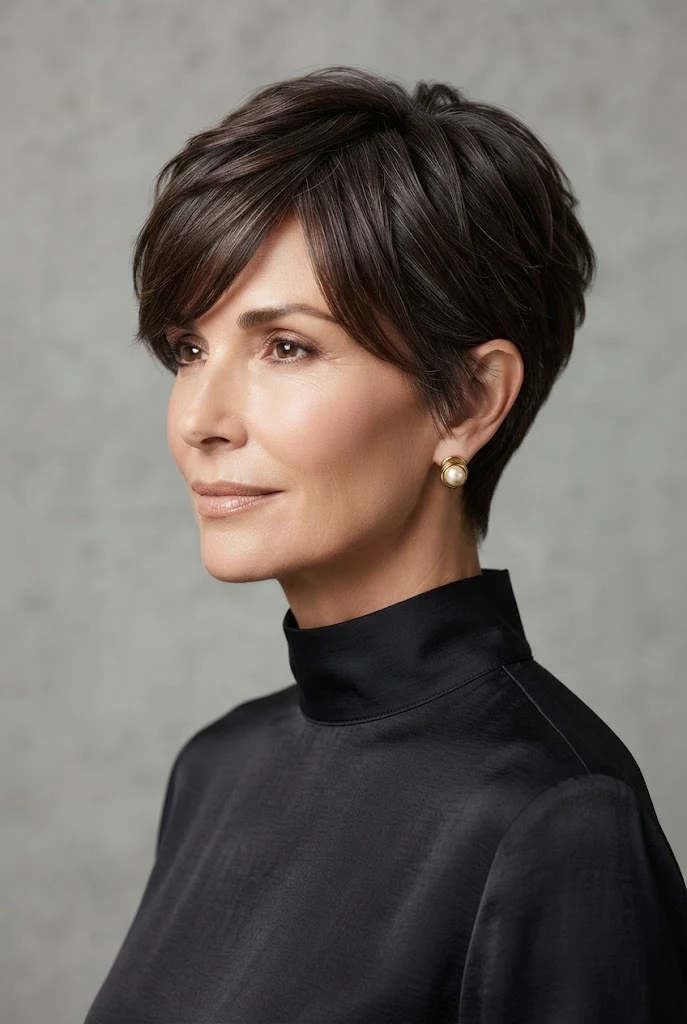 Textured Pixie with Side-Swept Fringe — peinados elegantes para seÃ±oras style outfit