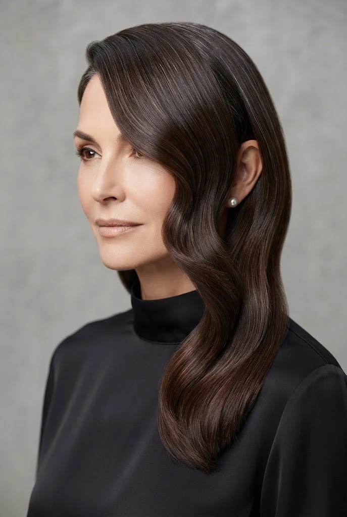 The Polished Side-Parted Soft Wave — peinados elegantes para seÃ±oras style outfit