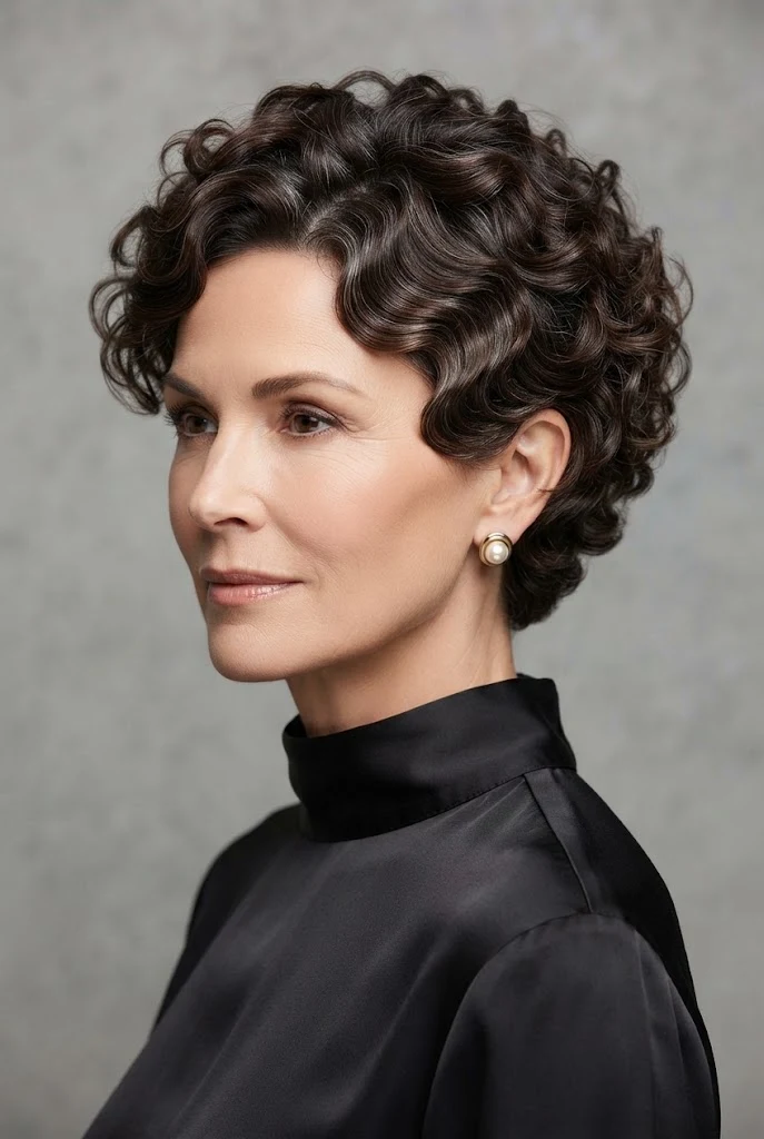 Short Cropped Curls with Finger Wave Accents — peinados elegantes para seÃ±oras style outfit