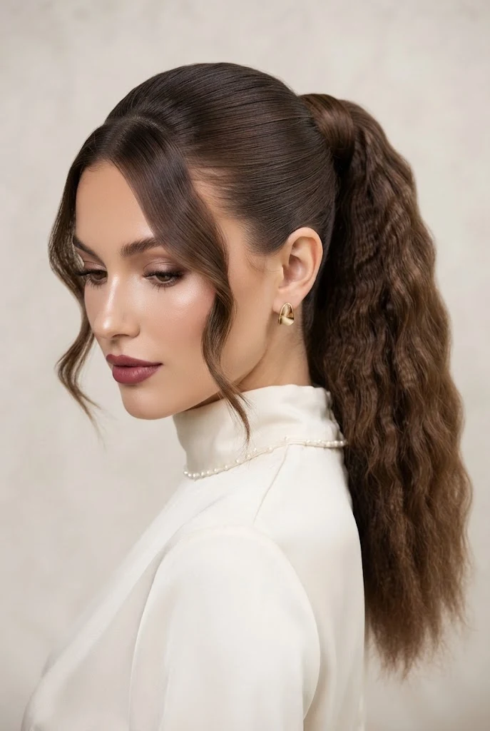 High Tail with Softly Crimped Texture — peinados elegantes para xv style outfit