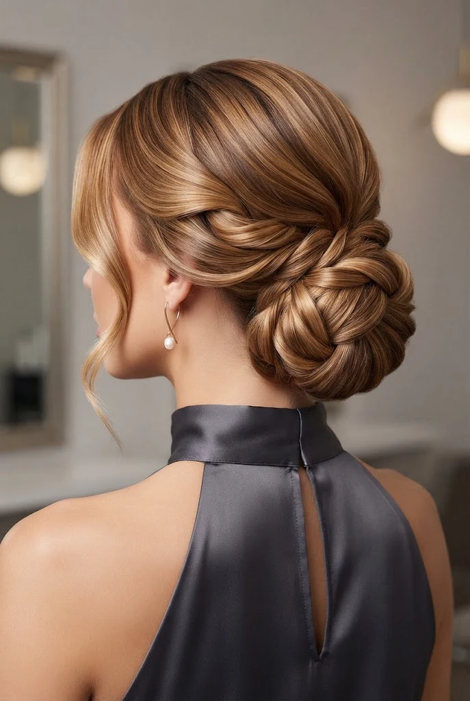 Low Chignon with Twisted Sides — peinados elegantes recogidos style outfit