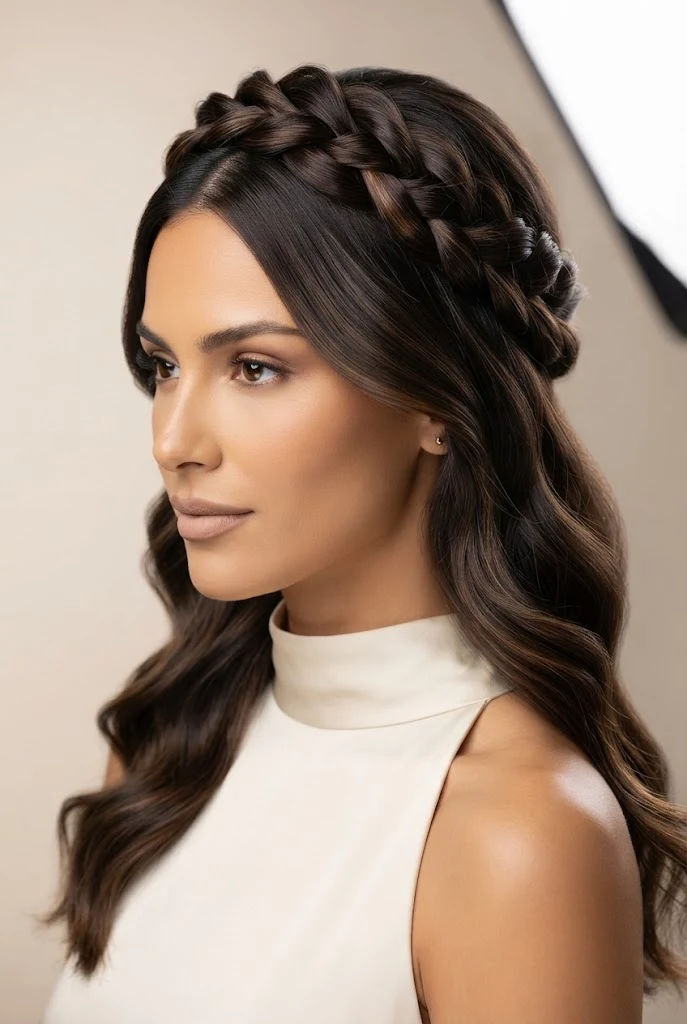 The Twisted Crown Half-Up — peinados elegantes semirecogidos style outfit