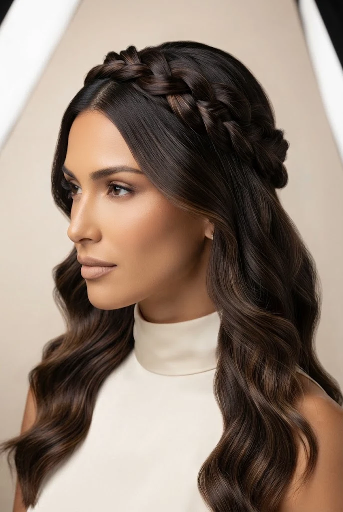 Twisted Halo Half-Up — peinados elegantes semirecogidos style outfit
