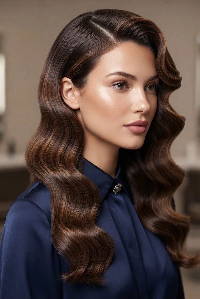 The Cascading Midnight Hollywood Waves for Peinados Elegantes Sueltos de Noche — peinados elegantes sueltos de noche style outfit