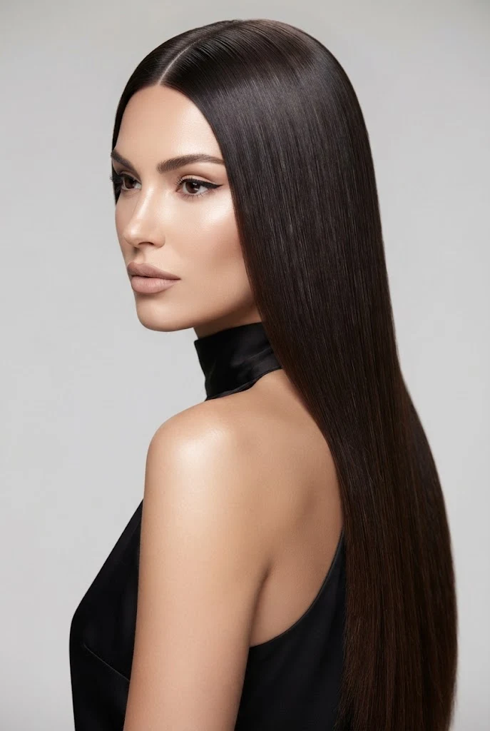 Ultra-Long Glossy Rapunzel Straight — peinados elegantes sueltos lacio style outfit
