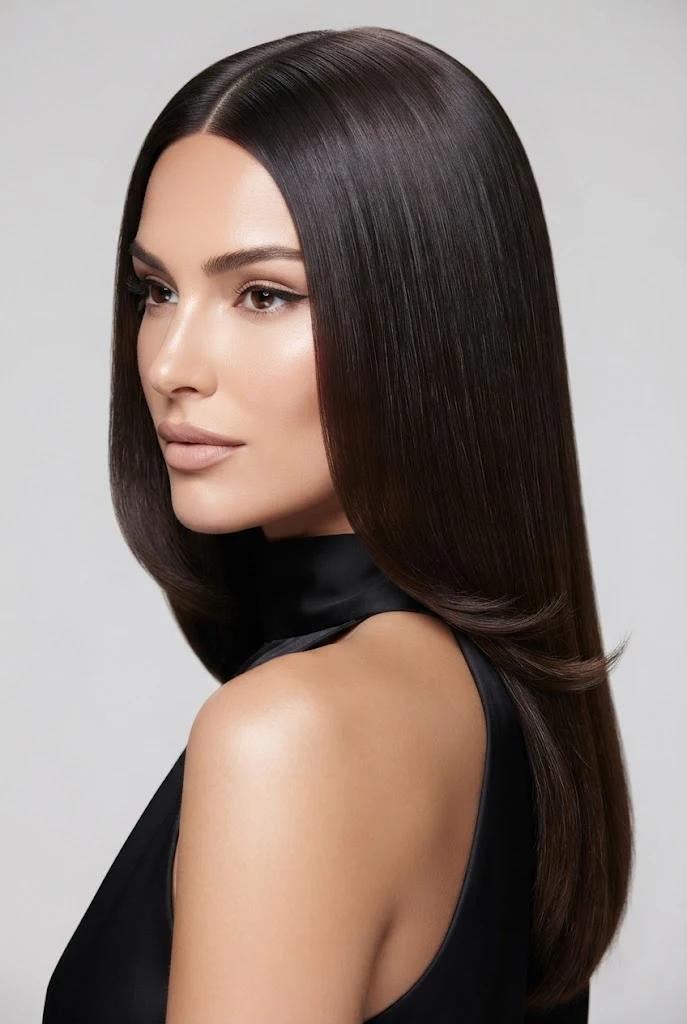 Subtle Face-Framing Curled Ends — peinados elegantes sueltos lacio style outfit