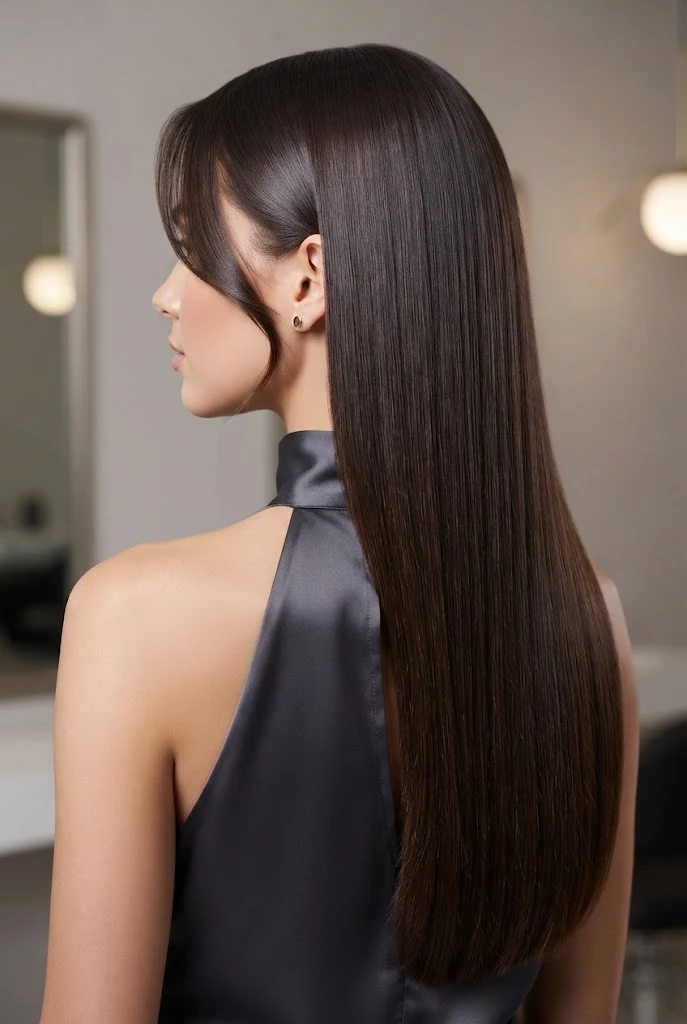 Sleek Straight Flowing Style — peinados elegantes sueltos style outfit