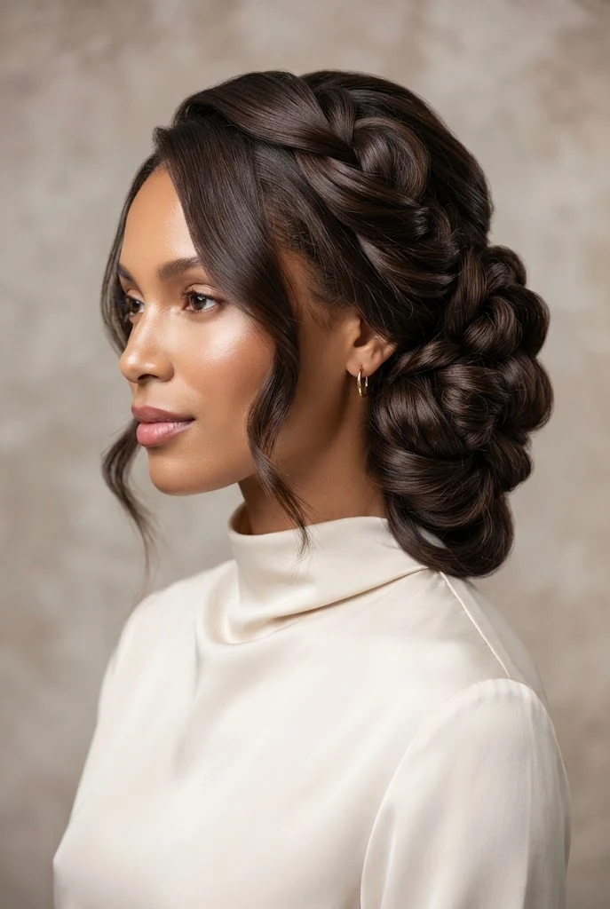 The Knotted Side-Swept Updo — peinados elegantes y faciles style outfit
