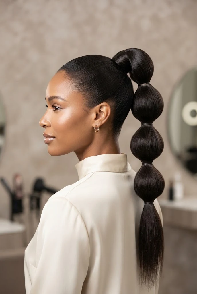 The Sleek High Bubble Ponytail — peinados elegantes y faciles style outfit