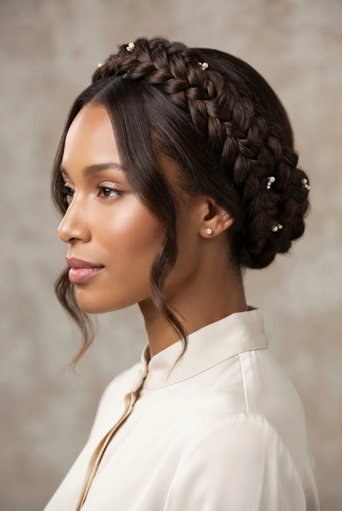 The Braided Halo Crown — peinados elegantes y faciles style outfit