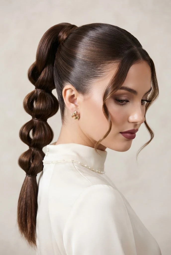High Ponytail with Hidden Elastics and Inverted Loops — peinados juveniles elegantes style outfit