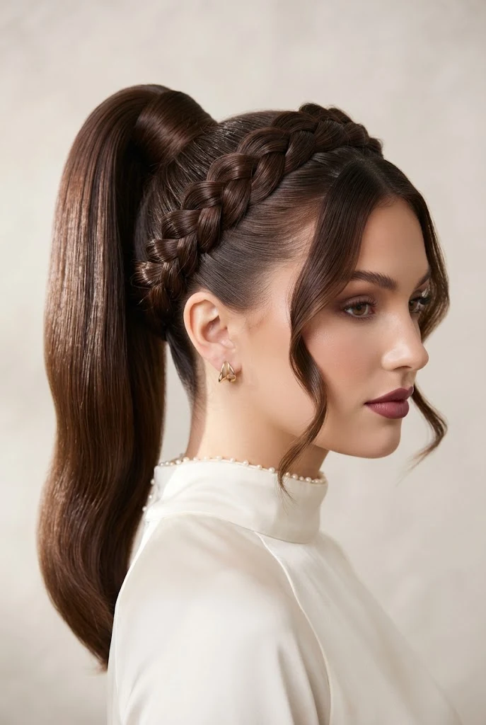 Braided Crown Transitioning to High Tail — peinados juveniles elegantes style outfit