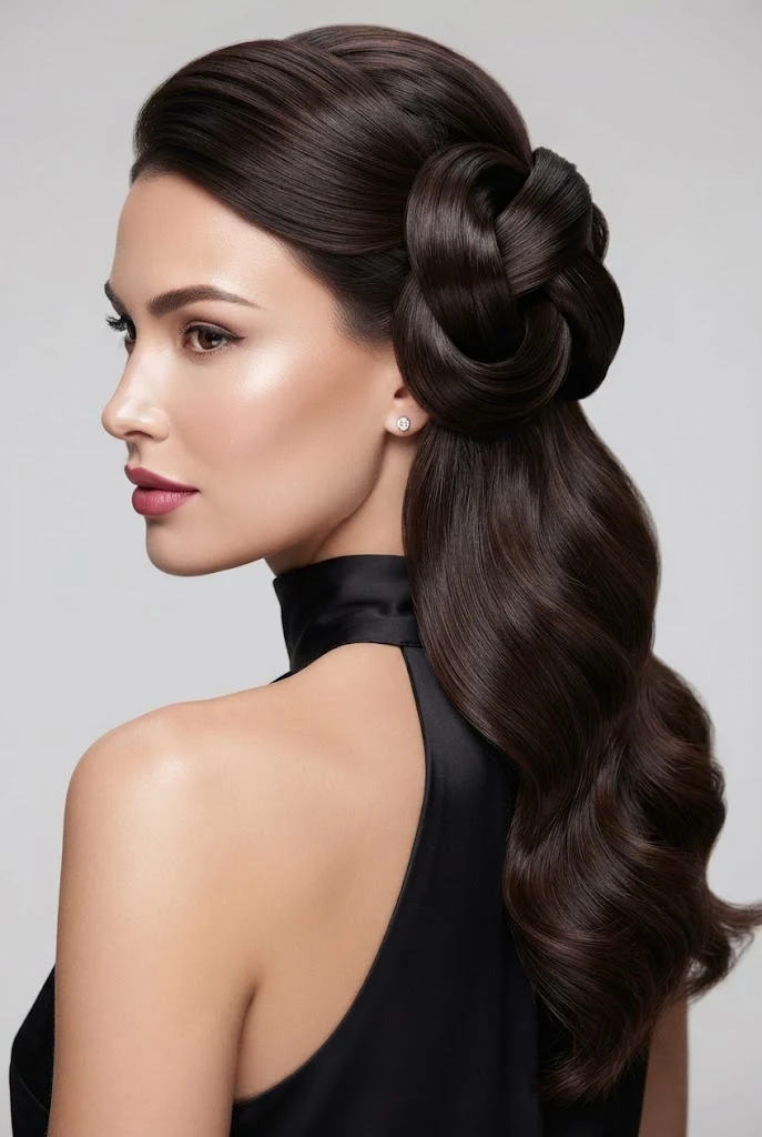 Interlocking Loop Half-Up — peinados media cola elegantes style outfit