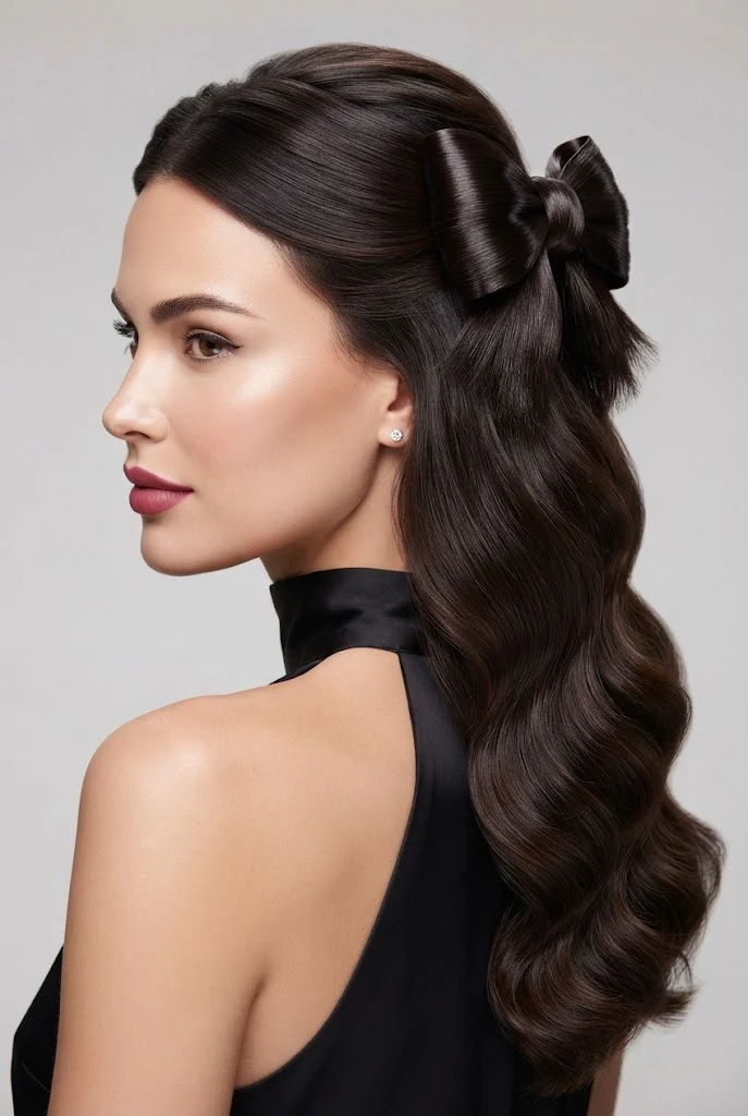 Soft Bow-Knot Half-Up — peinados media cola elegantes style outfit