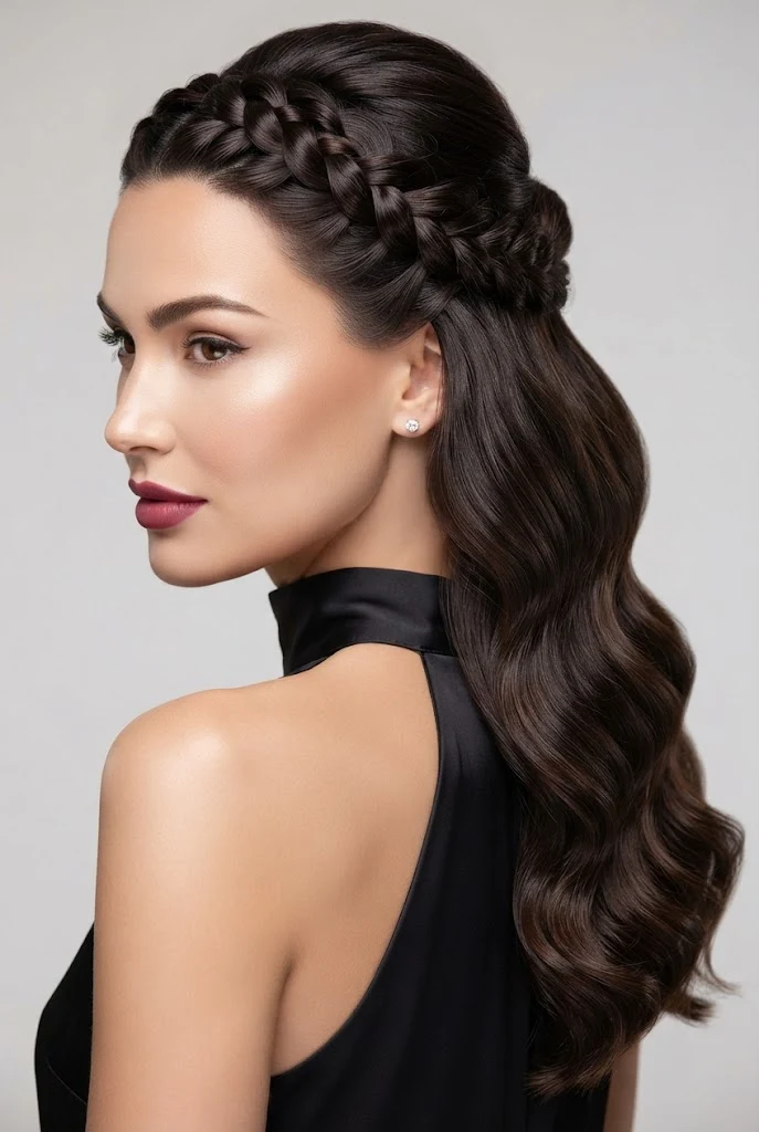Twisted Rope Braid Half-Up — peinados media cola elegantes style outfit