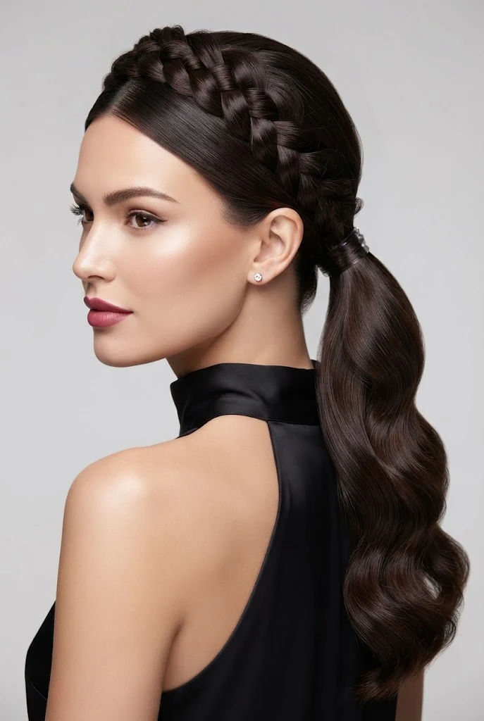 Braided Halo Media Cola — peinados media cola elegantes style outfit