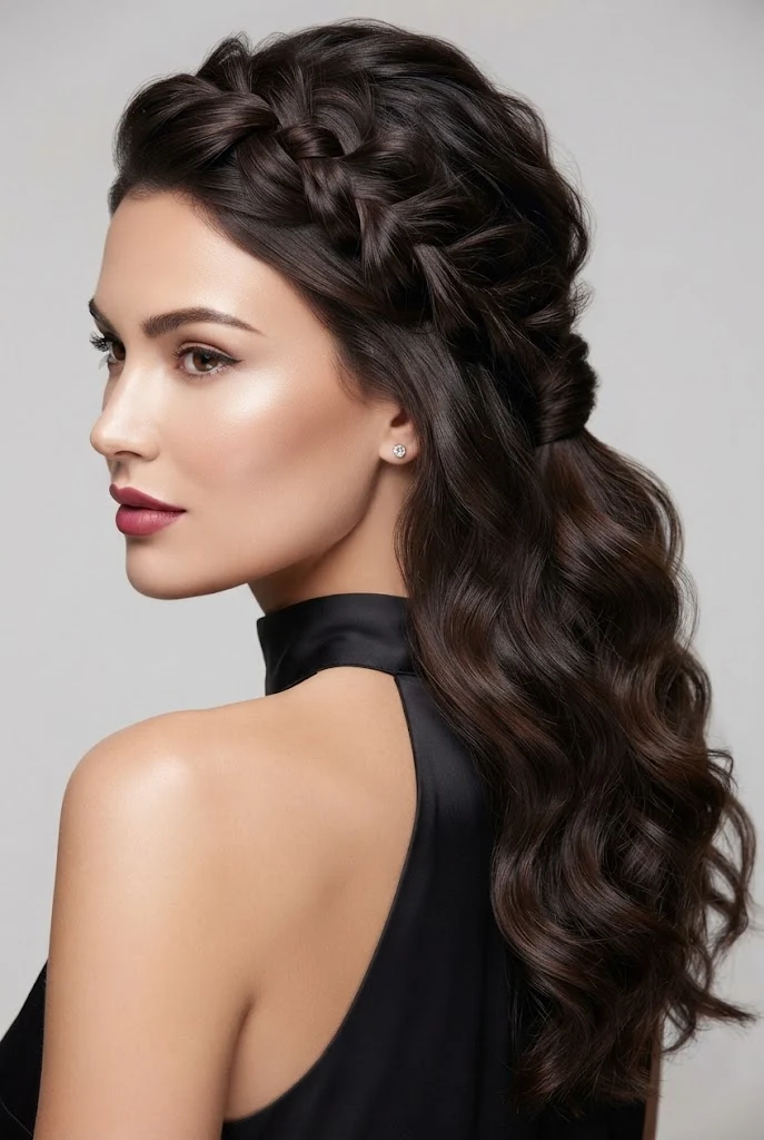 Textured Boho Braid Half-Up — peinados media cola elegantes style outfit