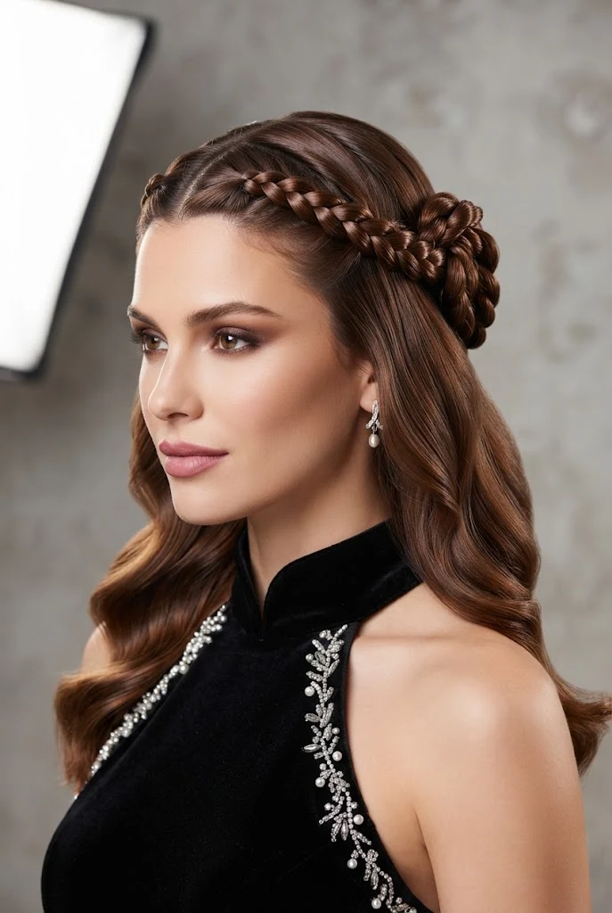 Twisted Rope Braid Half-Up — peinados medio recogidos elegantes style outfit