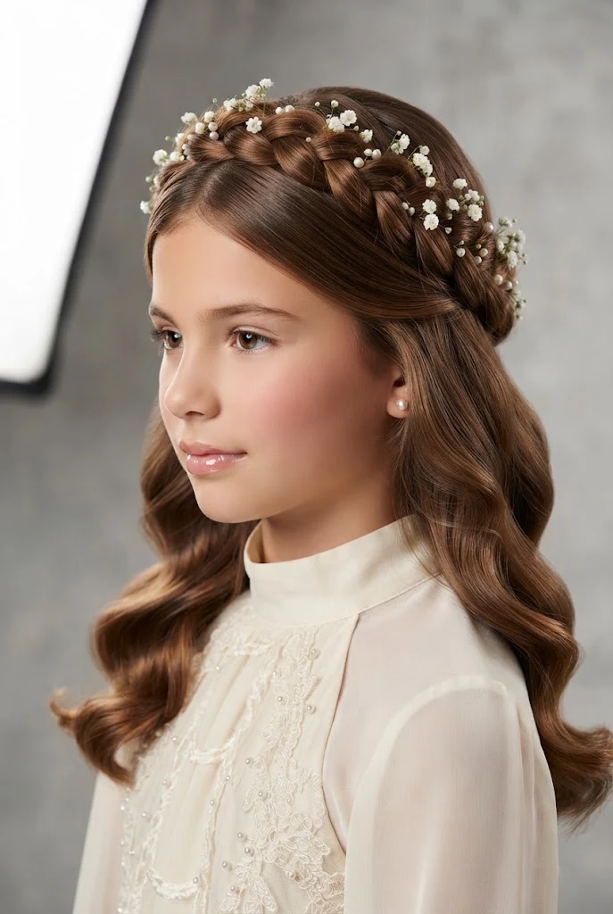 Whimsical Braided Crown Half-Up Style — peinados medio recogidos elegantes style outfit
