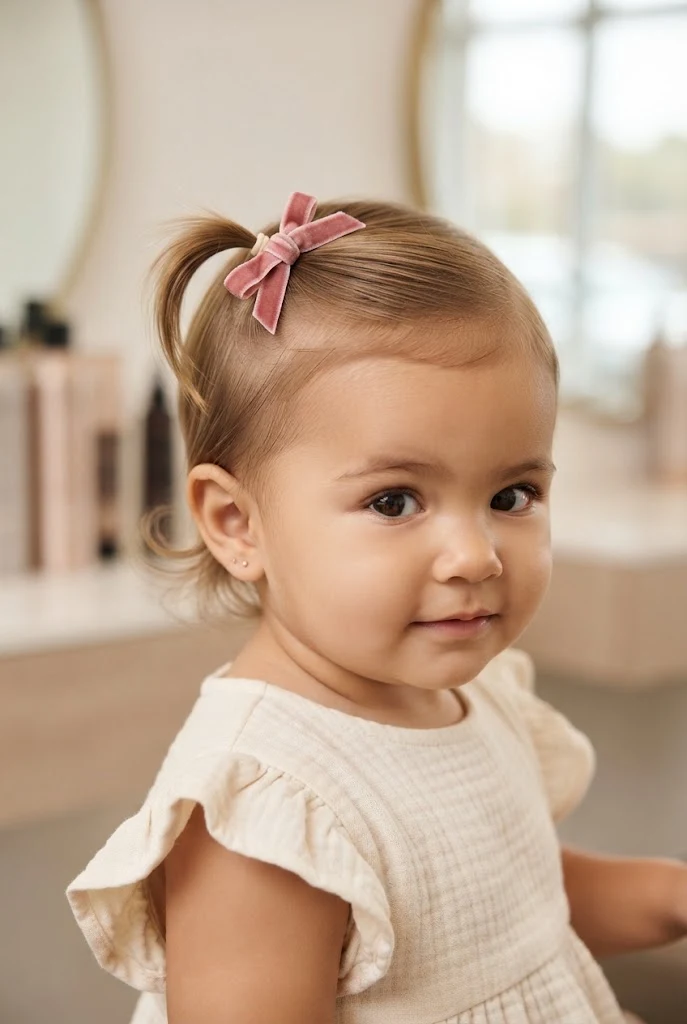 Minimalist Soft Velvet Bow Holder â peinados para bebes cabello corto ligas style outfit