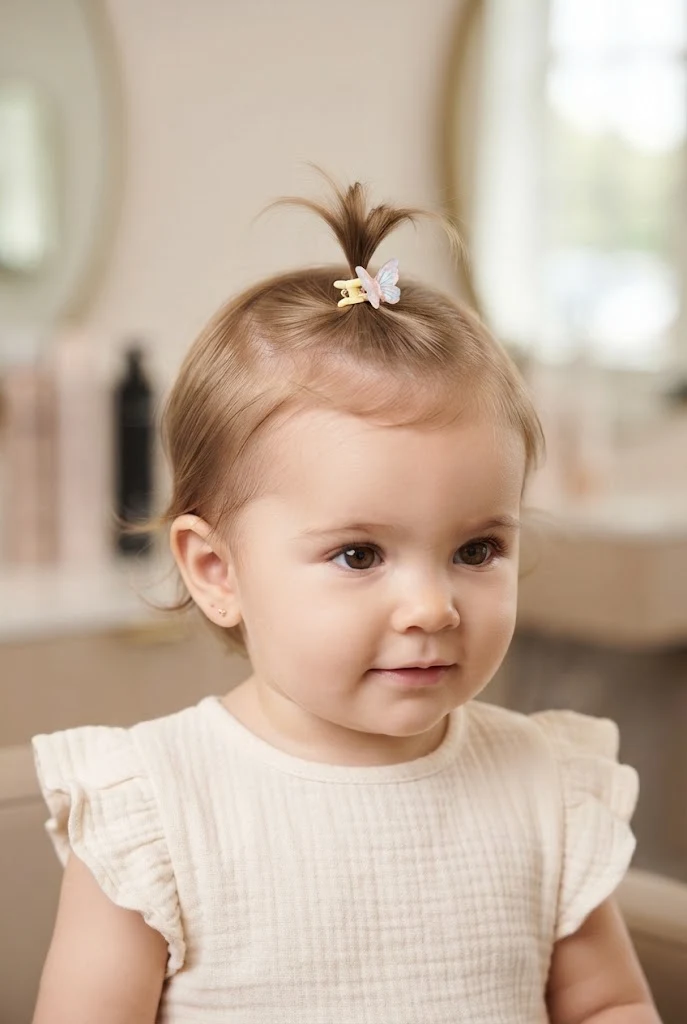 Tiny Butterfly Clip and Band Combo â peinados para bebes cabello corto ligas style outfit