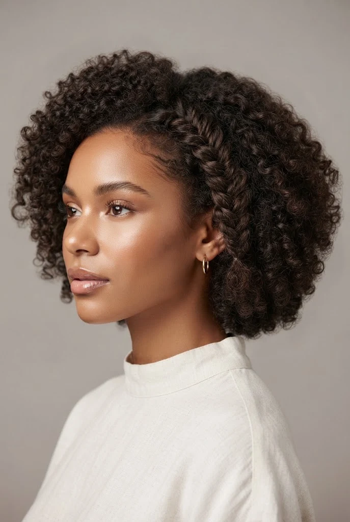 Messy Fishtail Accent — peinados para cabello rizado corto trenzas style outfit