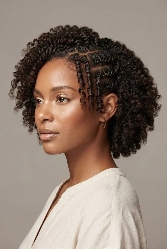 Waterfall Twist Integration — peinados para cabello rizado corto trenzas style outfit