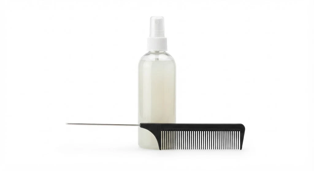 Detangling Leave-In Conditioner Spray and Rat Tail Comb Set