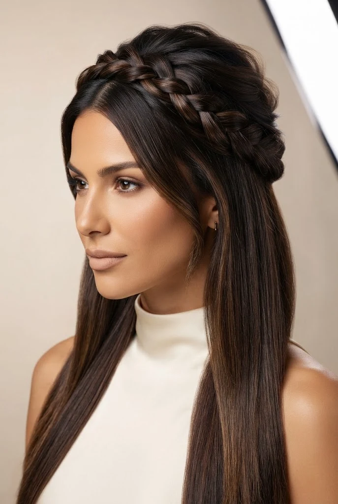 The Twisted Crown Half-Up — peinados para fiestas elegantes style outfit