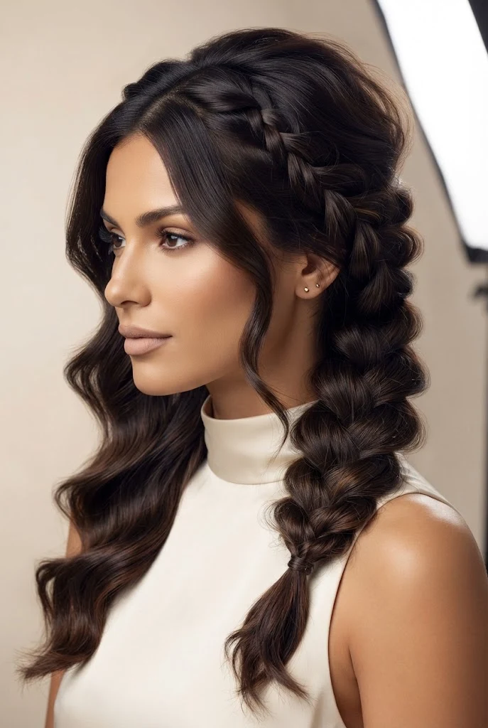 Low Side Braid Semirecogidos — peinados para fiestas elegantes style outfit