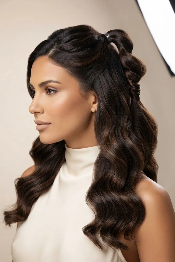 The Effortless Twist-Through Half-Up — peinados para fiestas elegantes style outfit