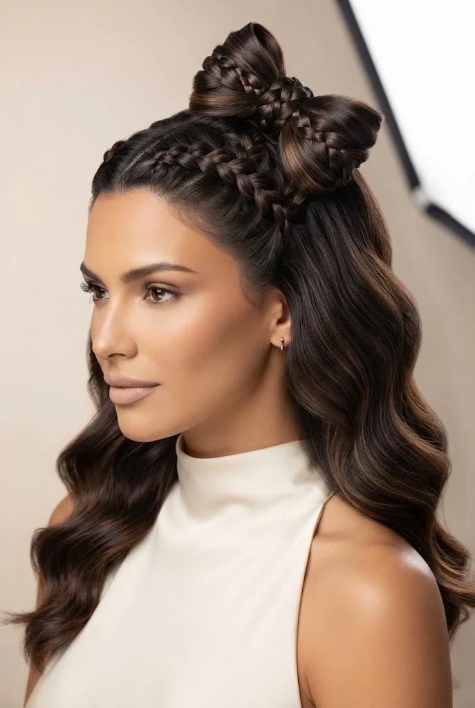 Half-Up Braided Bow for Special Days — peinados para fiestas elegantes style outfit