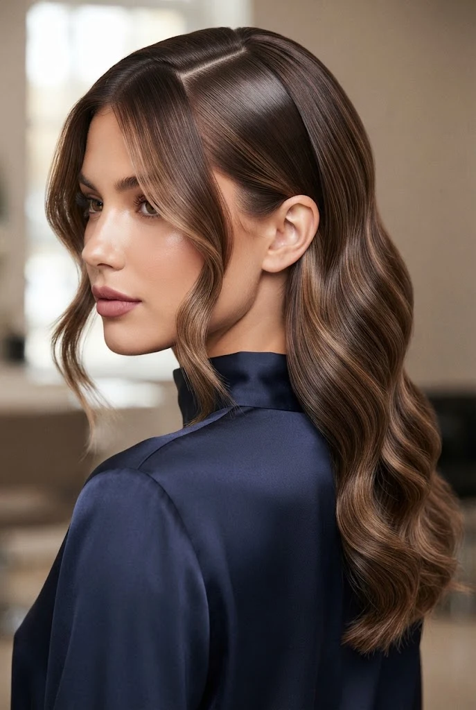 The Polished Side-Parted Sleek Sweep — peinados para fiestas elegantes suelto style outfit