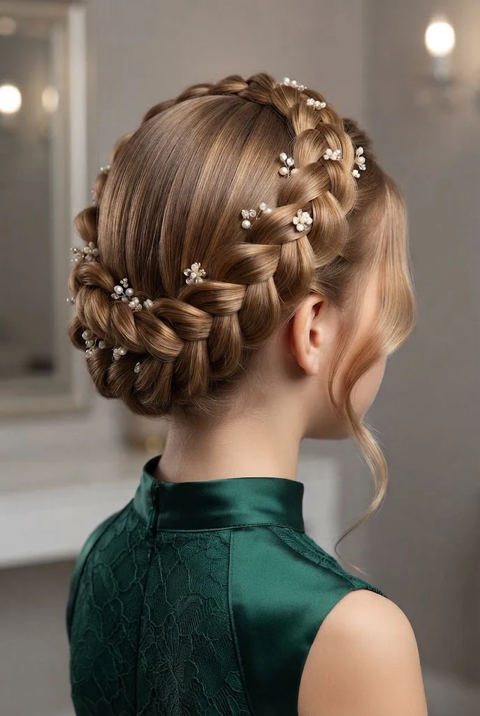 Enchanting Princess Crown Braids — peinados para ninas elegantes style outfit