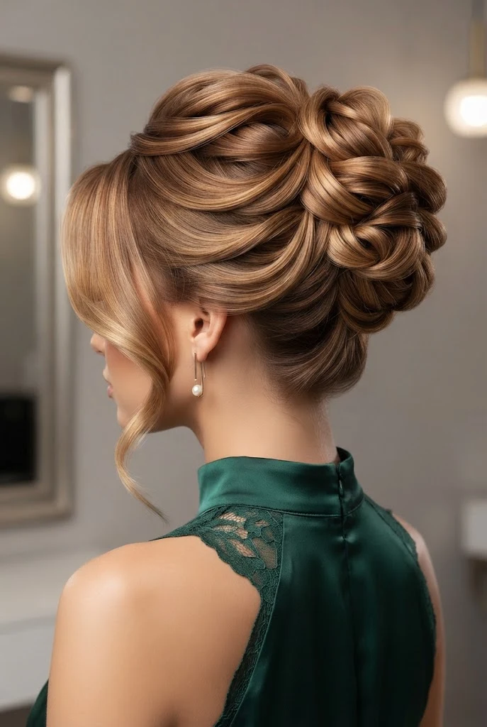 Chic High-Fashion Updo for Short Hair — peinados para ninas elegantes style outfit