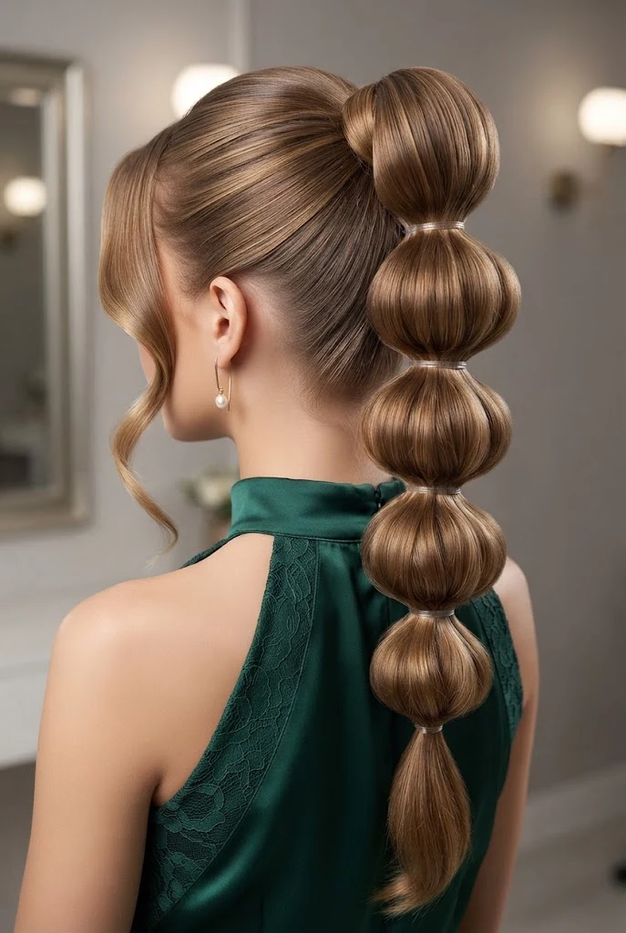 Elegant Cascading Bubble Braid — peinados para ninas elegantes style outfit