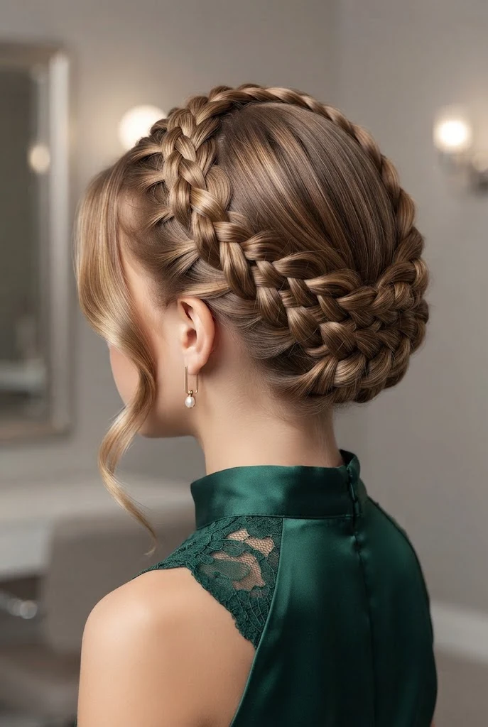 Delicate Interlocking Halo Braids — peinados para ninas elegantes style outfit