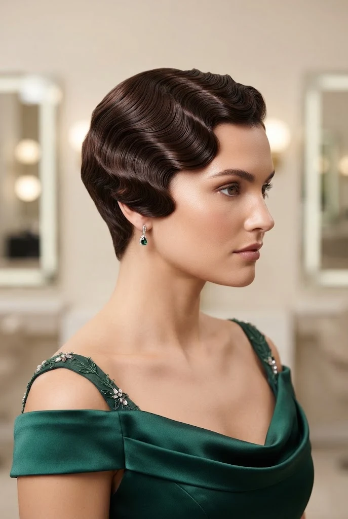 The Sculpted Hollywood Finger Wave — peinados para pelo corto elegantes style outfit
