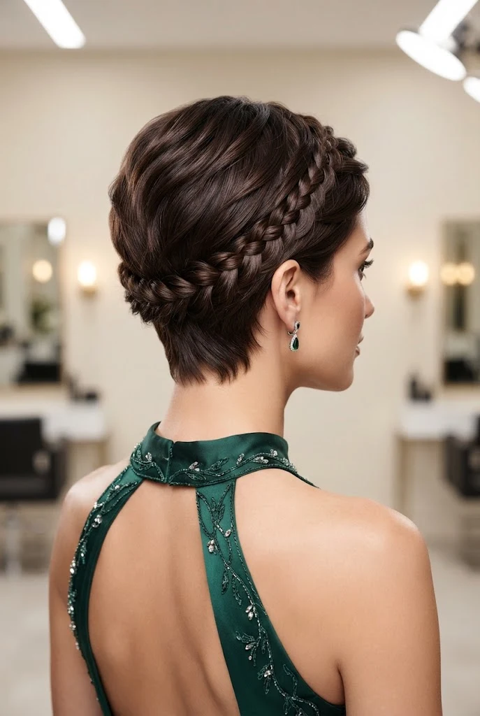 Micro-Braided Crown Crop — peinados para pelo corto elegantes style outfit