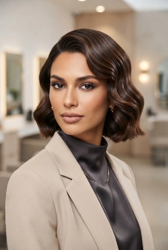 Polished Hollywood Waves for Short Hair â peinados para promocion cabello corto style outfit