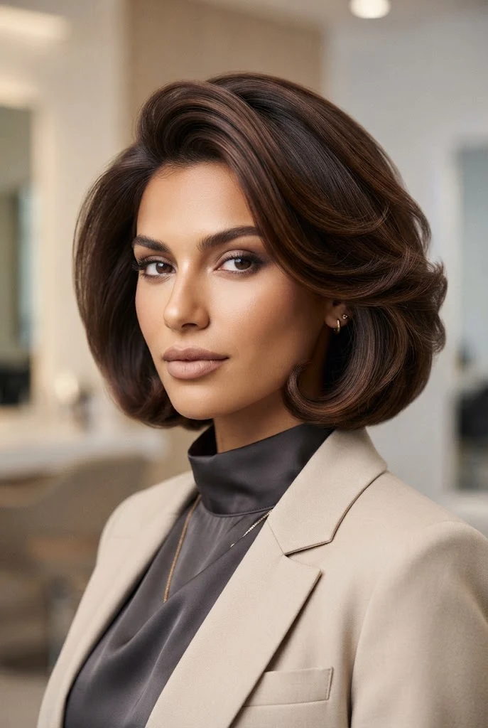 Voluminous Blowout C-Curl Bob â peinados para promocion cabello corto style outfit