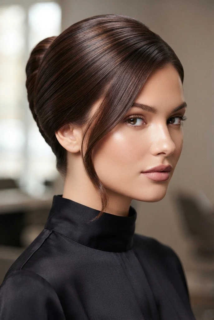 The Sleek French Twist Illusion on Short Tresses — peinados pelo corto elegantes style outfit