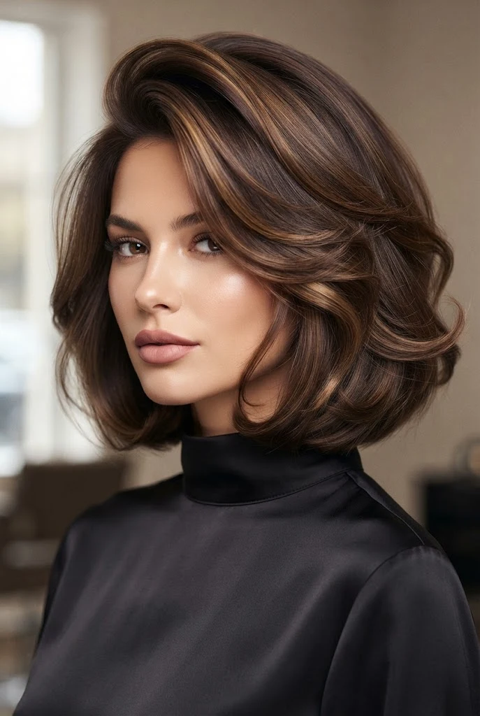 The Voluminous Blowout Bob with Curved Ends — peinados pelo corto elegantes style outfit