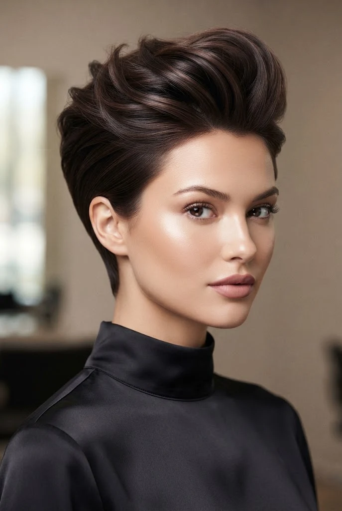 The Sleek Tapered Neckline with Textured Top — peinados pelo corto elegantes style outfit