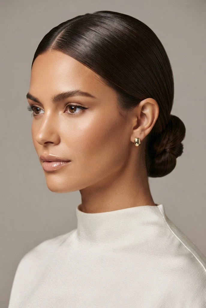 Sleek Low Knot for Civil Ceremonies — peinados recogidos cabello corto boda style outfit