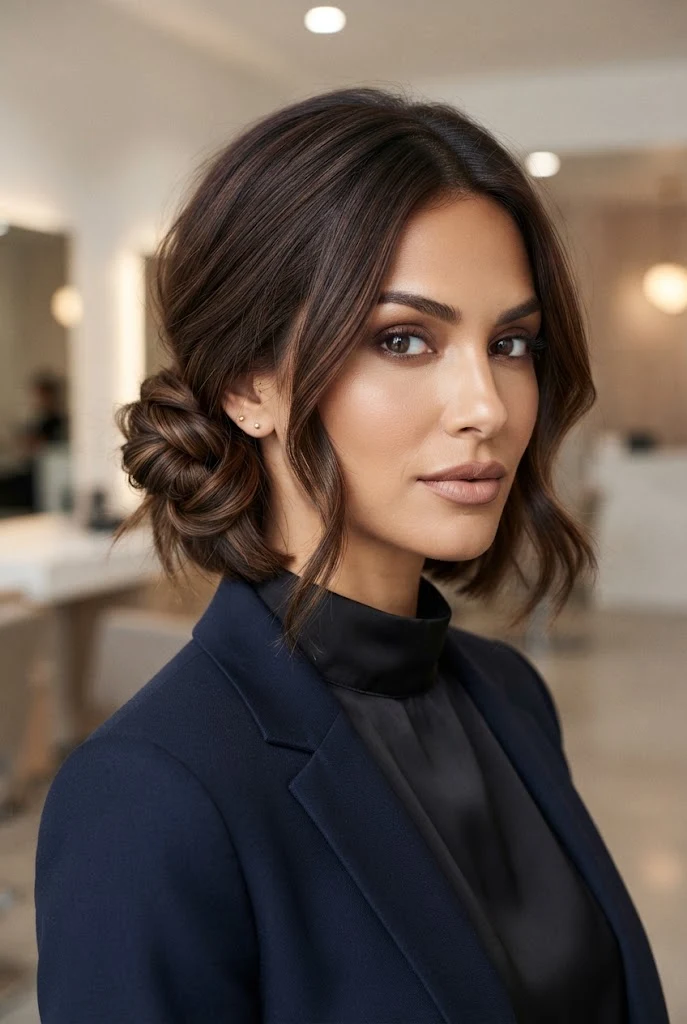 The Messy Low Knot for Bobs â peinados recogidos cabello corto faciles style outfit