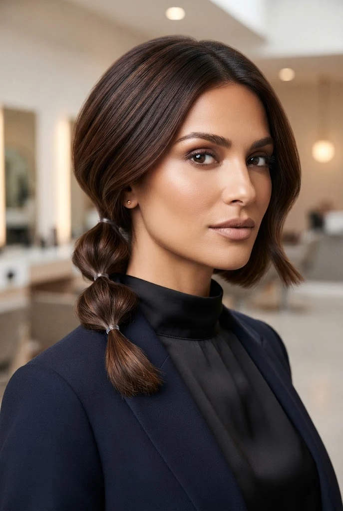 Layered Bubble Ponytail for Bobs â peinados recogidos cabello corto faciles style outfit