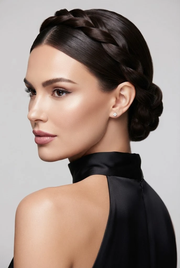 Pinned-Back Twisted Halo — peinados recogidos sencillos elegantes style outfit