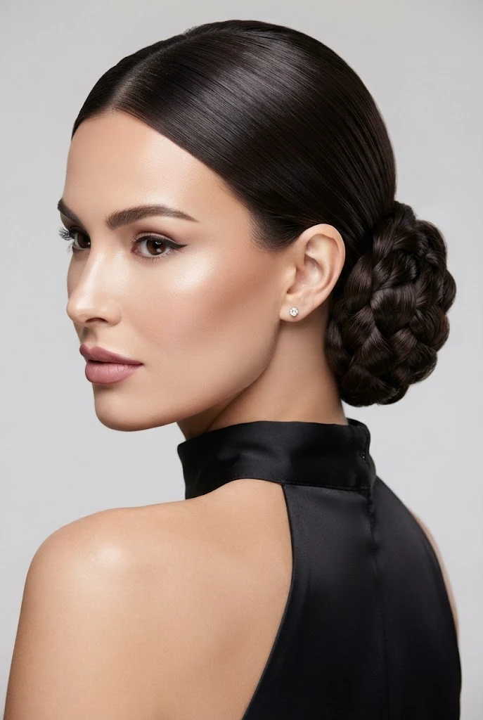 Braided Low Chignon — peinados recogidos sencillos elegantes style outfit
