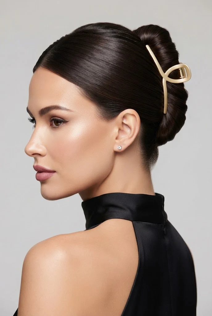 Minimalist Claw Clip French Twist — peinados recogidos sencillos elegantes style outfit